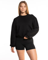 The Recycled Womens Crewneck - Black - Cyclebar San Elijo Hills - Front View  Image - Printed - Full Color