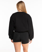 The Recycled Womens Crewneck - Black - Cyclebar San Elijo Hills - Front View  Image - Printed - Full Color