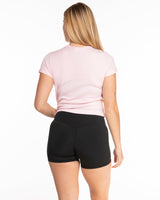 The Micro Rib Baby Tee - Pink - Studio Luz - Center Chest - Embroidered - Pink - Tone on Tone