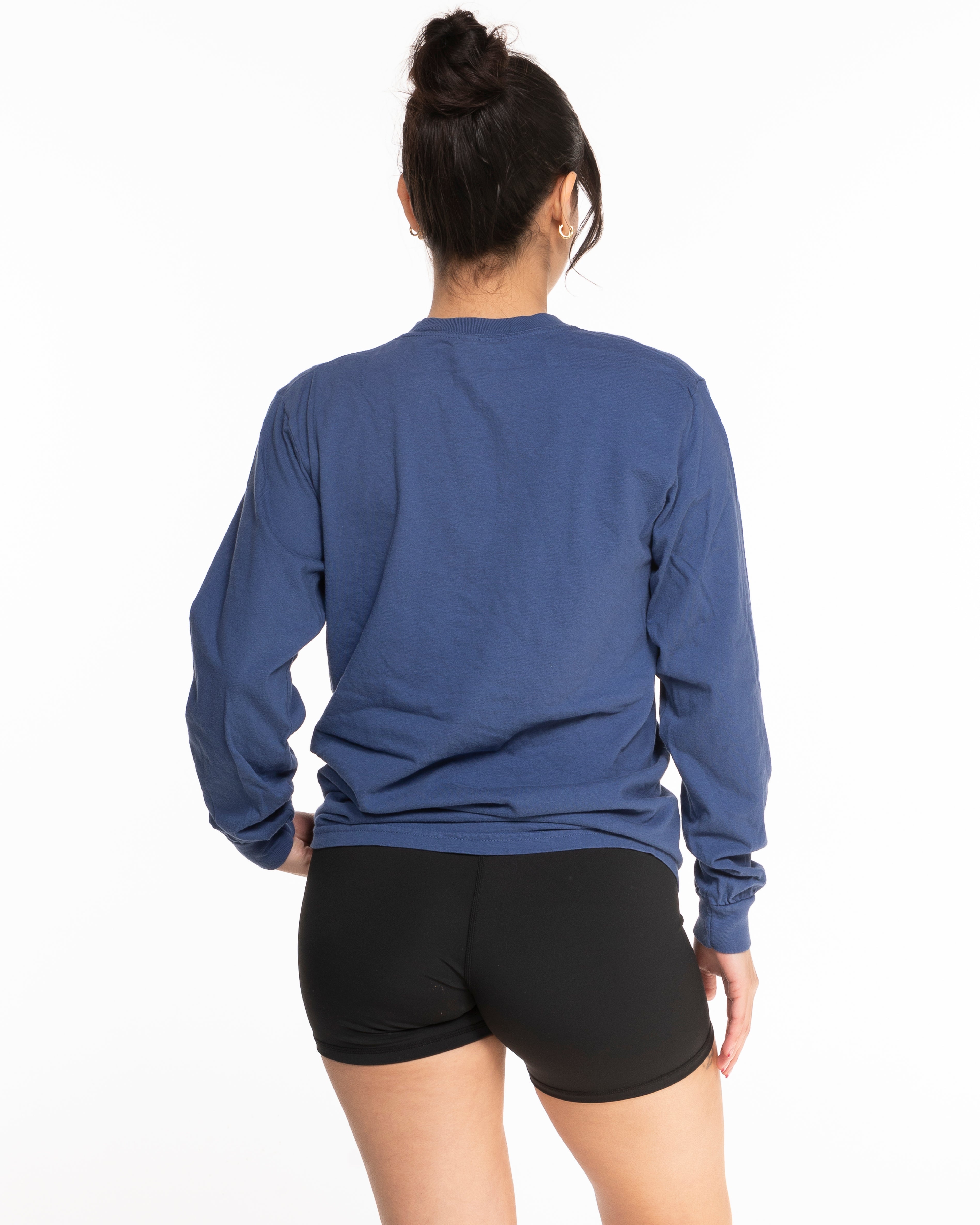 The Unisex Midweight Long Sleeve - Atlantic - Pilates Baddie - Left Chest Round - Printed - White