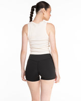 The Micro Rib Racer Crop - Natural - CB Fit - Chest - Printed - Black