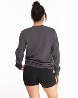 The Unisex Midweight Long Sleeve - Graphite - Fit House - Left Chest - Right Arm - Printed - Off White