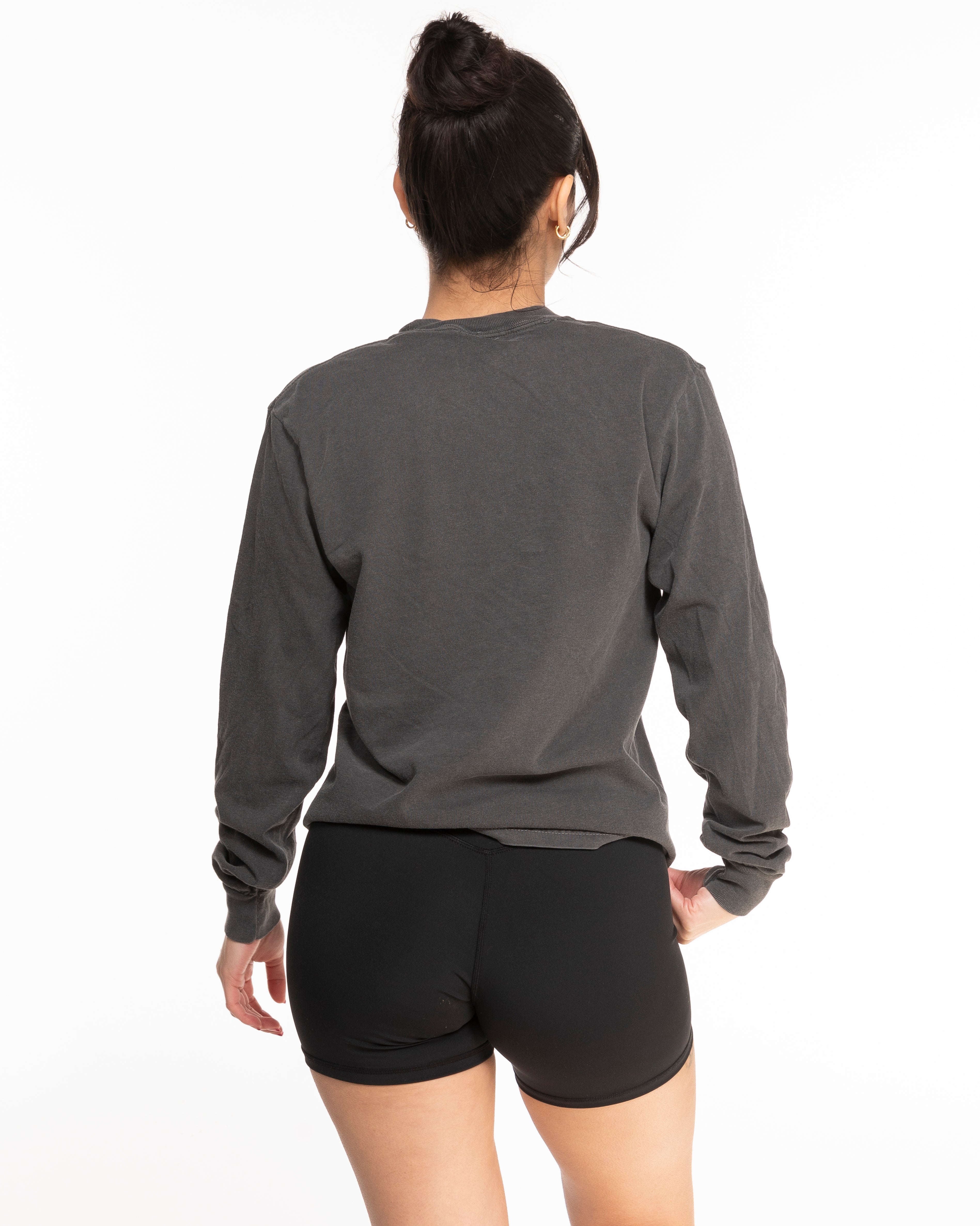 The Unisex Midweight Long Sleeve - Pepper - Rumble - Center Chest - Black