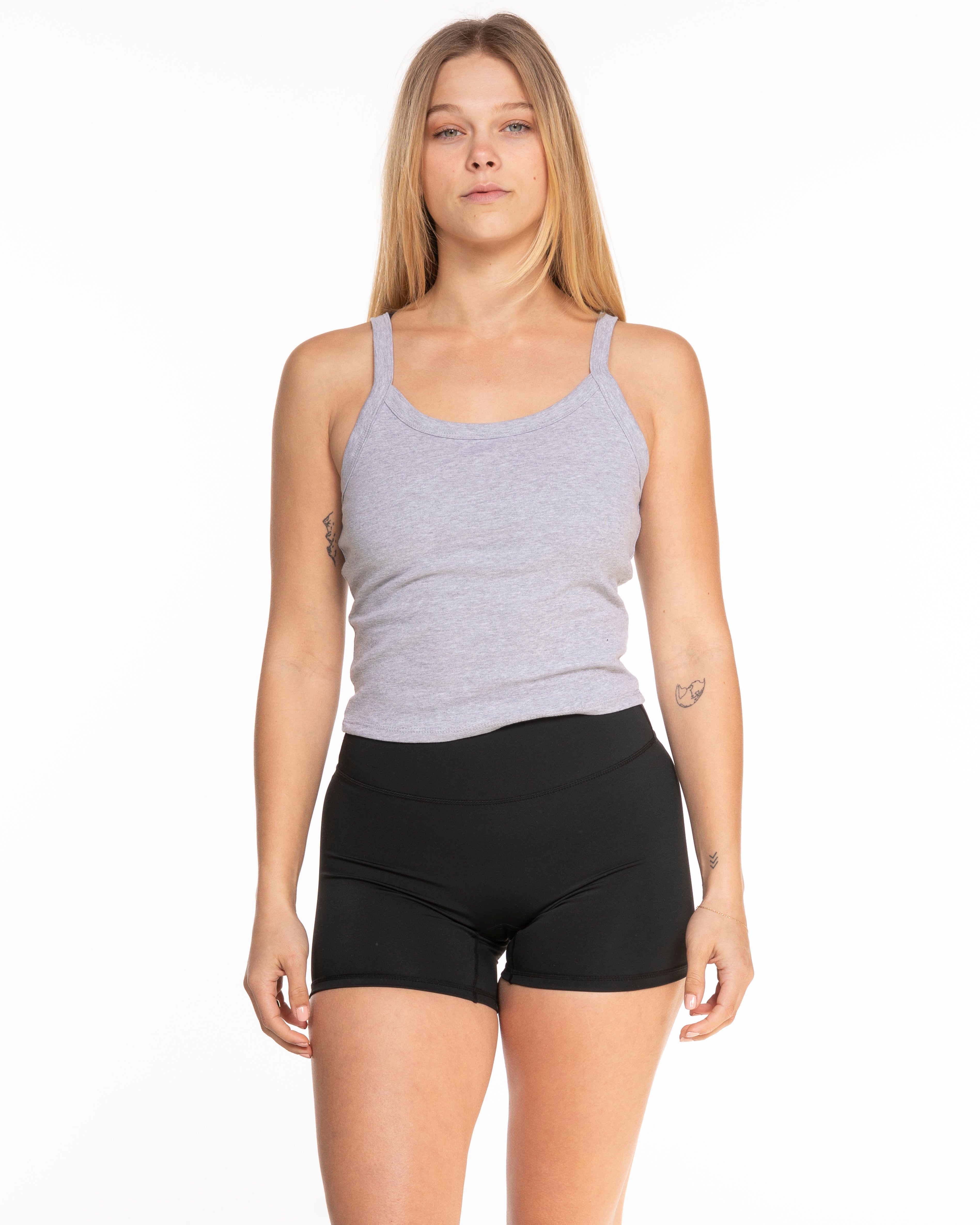 The Micro Rib Strappy Crop Tank - Heather - Melt Hot Pilates - Left Chest Stacked - Printed - Maroon