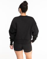 The Womens Heavyweight Crop - Black - Positively Fit - Center Chest Stacked - Printed - Full Color