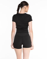 The Micro Rib Baby Tee - Black - Corefire - Left Chest "COACH" & Back Center Neckline - Full Color