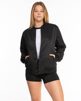 The Mens Varsity Jacket - Black - DiffEyewear - Back DIFF - Printed - White