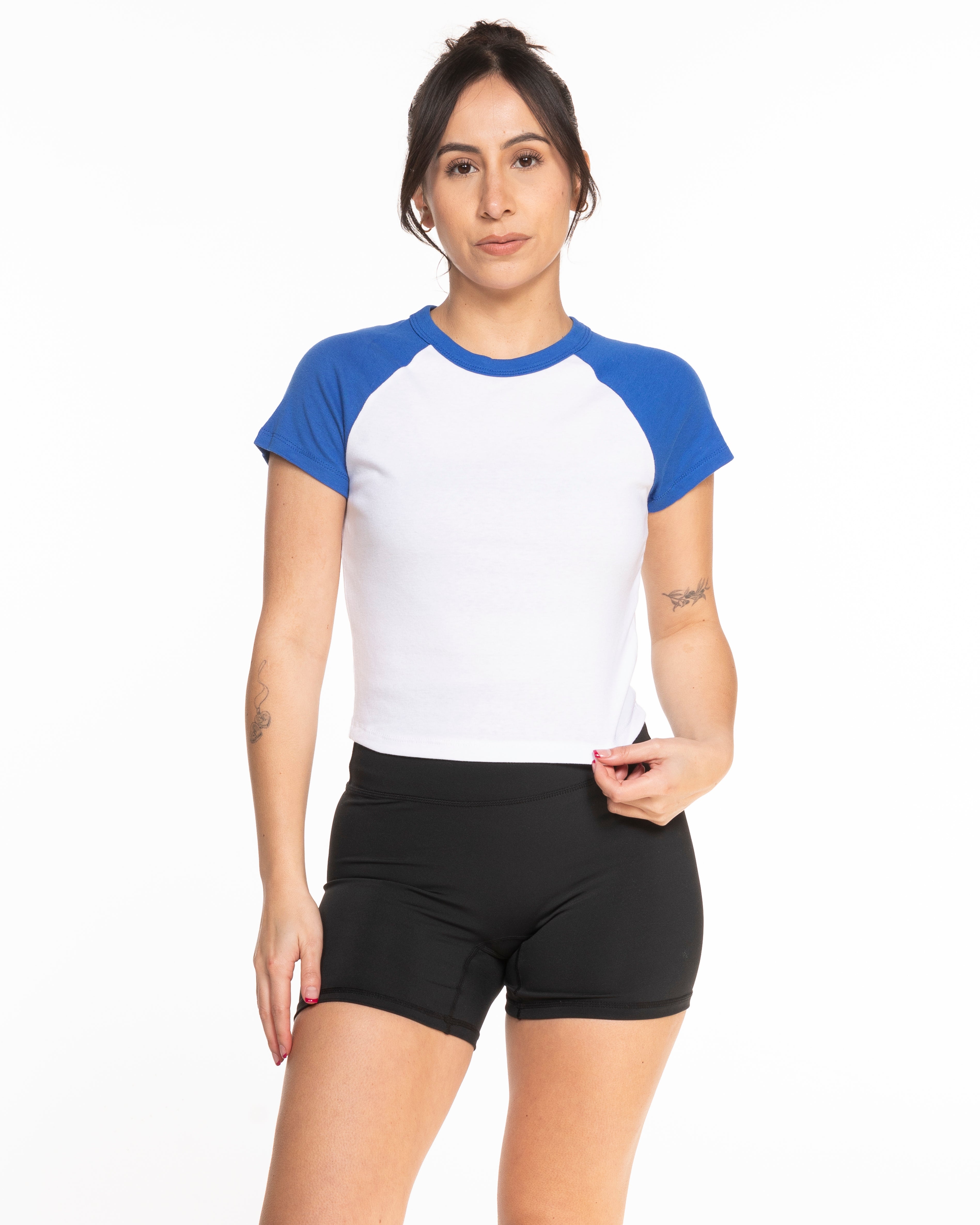 The Micro Rib Baby Tee - White / Royal - Golden Hour RI - Left Chest - Printed - Gold