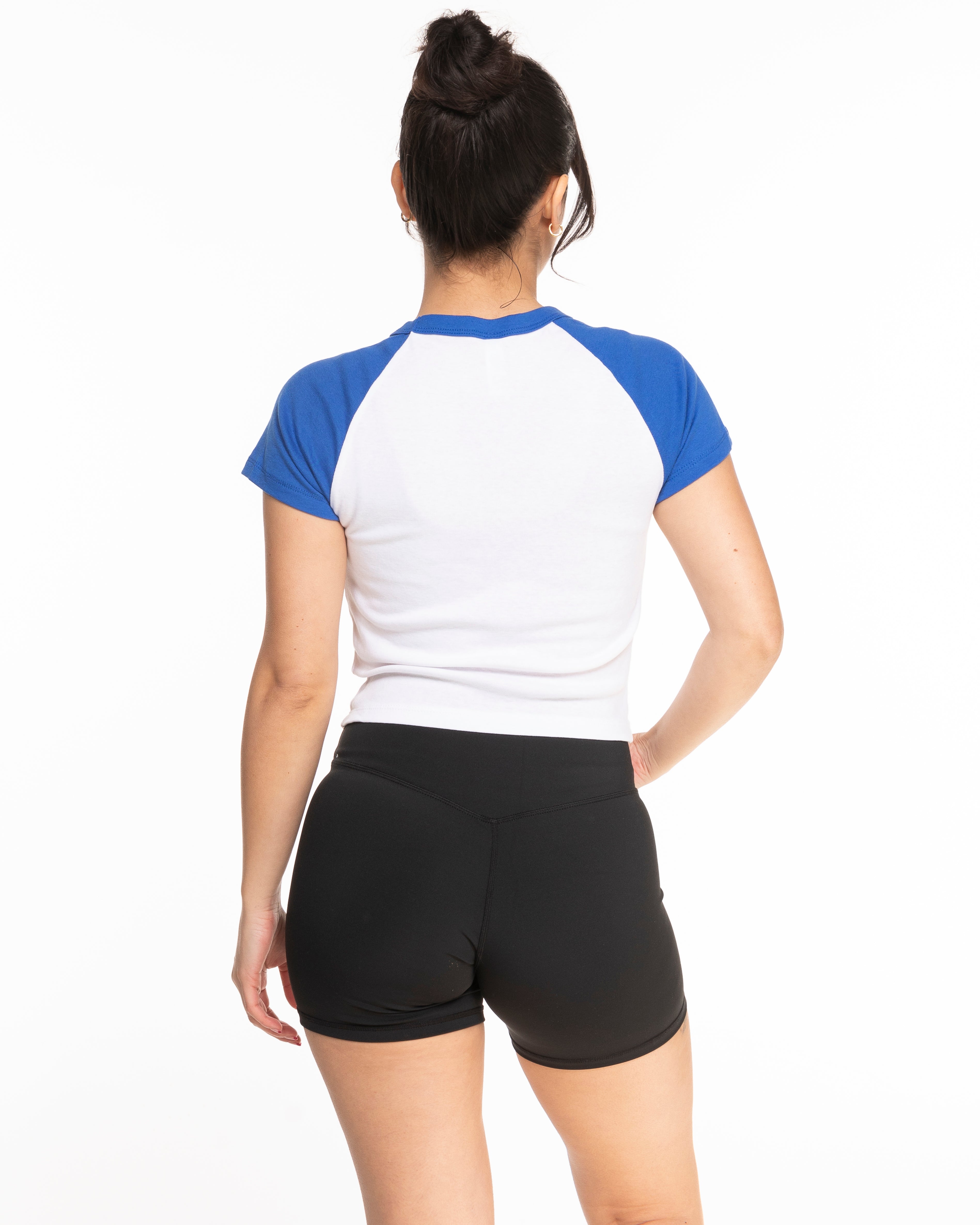 The Micro Rib Baby Tee - White / Royal - Golden Hour RI - Left Chest - Printed - Gold