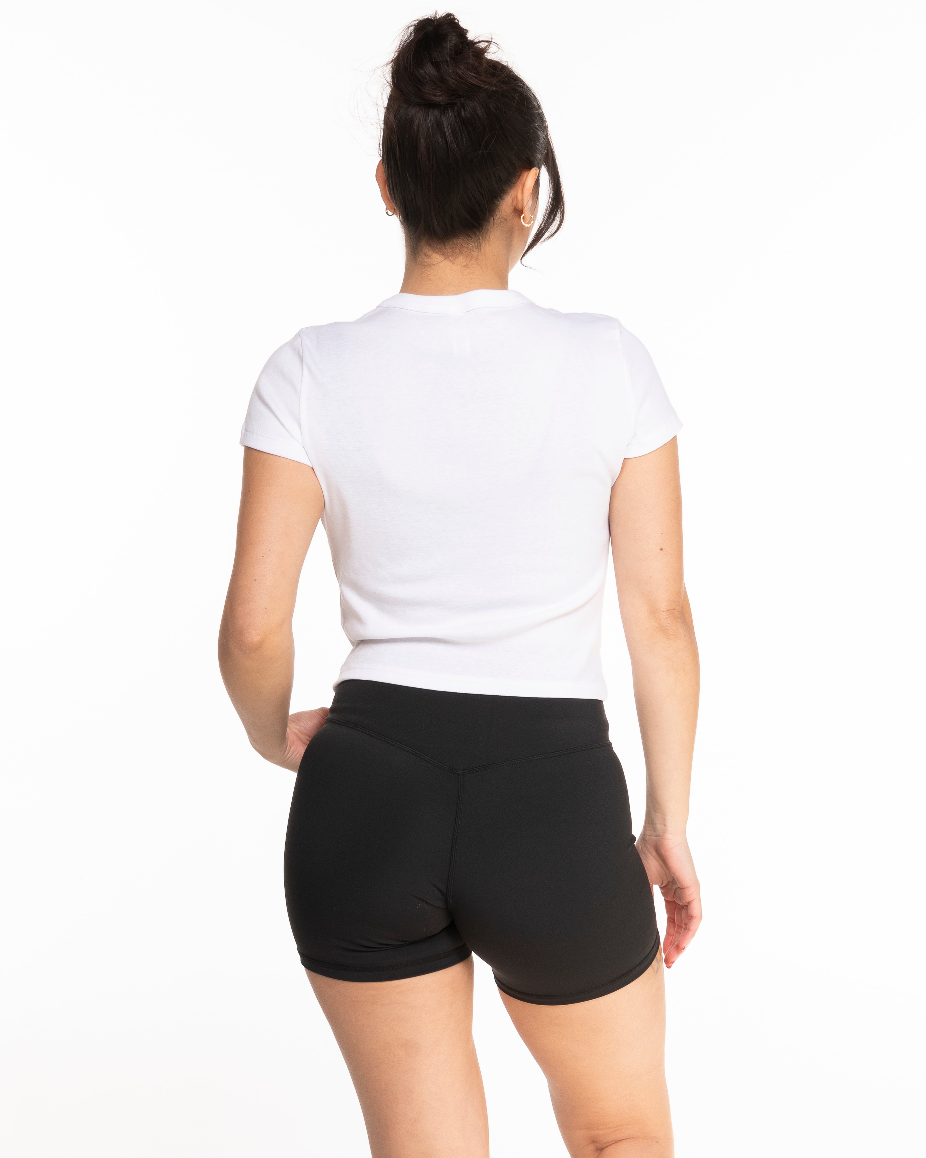 The Micro Rib Baby Tee - White - Royal Training Club - Center Chest Stacked - Printed - Red