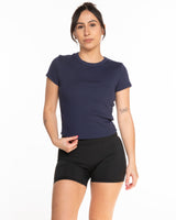 The Micro Rib Baby Tee - Navy - NSpiers - Center Chest Stacked - Printed - Full Color
