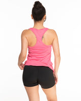 The Womens Full Length Tank - Hot Pink - Cyclebar - Center Chest Stacked & Back Icon - Printed - Full Color