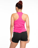 The Womens Full Length Tank - Pink - Warren - Center Chest - Printed - White