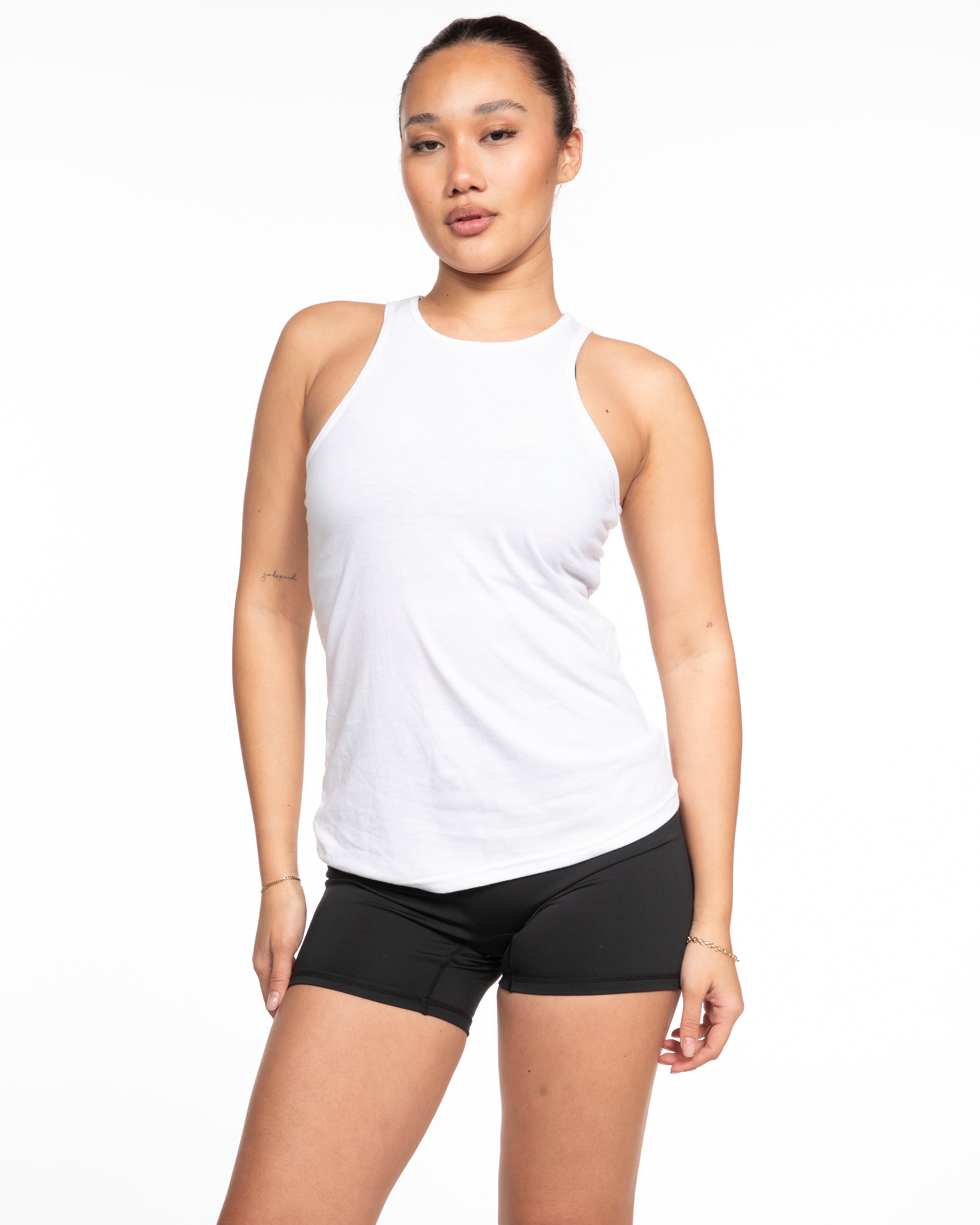The Recycled Womens Tank - White - M4Lagree - Left Chest Logo - Printed - Full Color