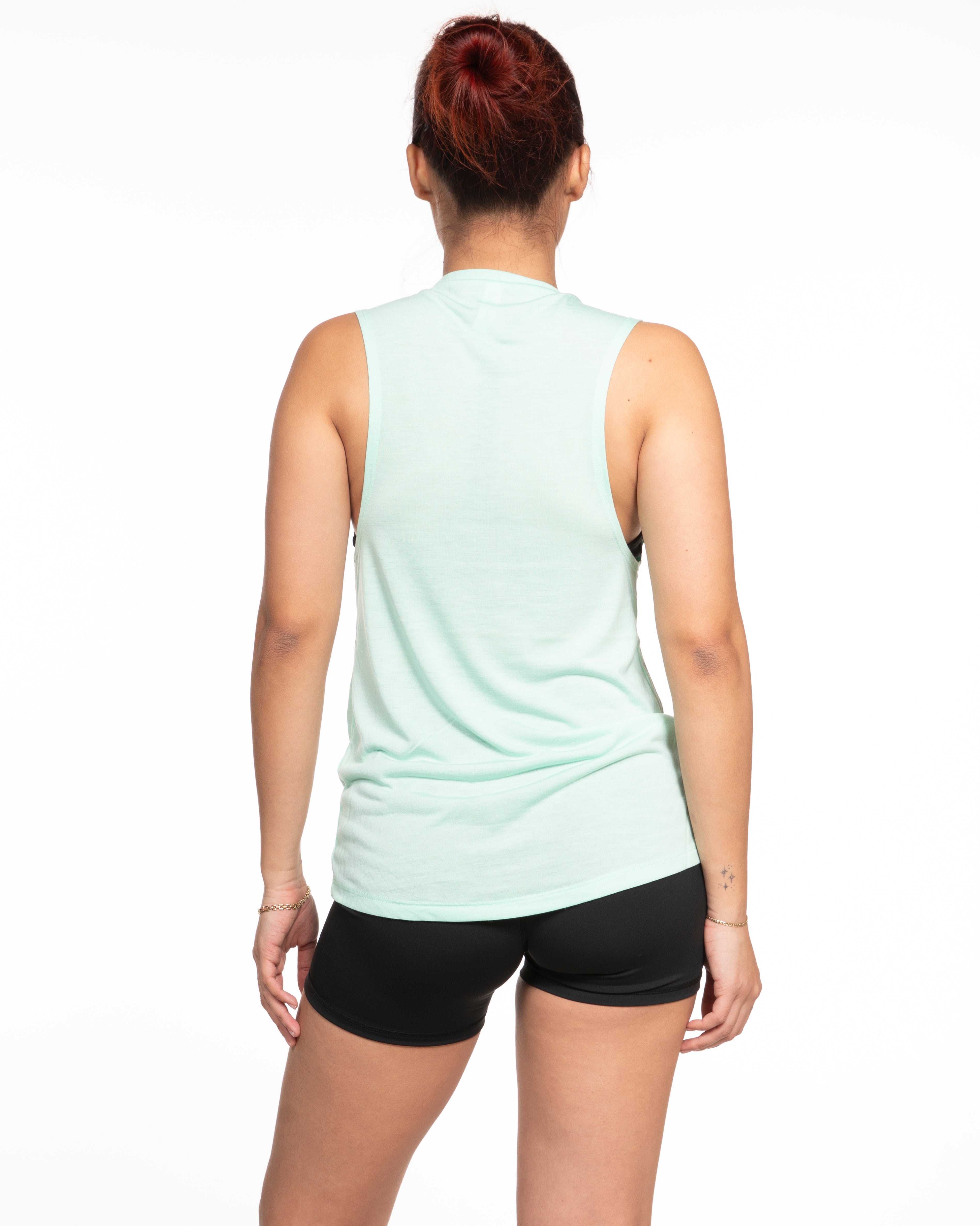 The Scoop Muscle Tank - Mint - Evolve Collective - Center Chest - Printed - White