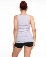 The Micro Rib Full Length Tank - Heather - Bare Pilates - Center Chest - Printed - Black