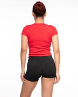 The Micro Rib Baby Tee - Red - Royal Training Club - Center Chest Stacked - Printed - White