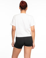 The Boxy Crop Tee - Off White - Bigger Picture Fitness - Arc Chest Stacked - Printed - Tone on Tone