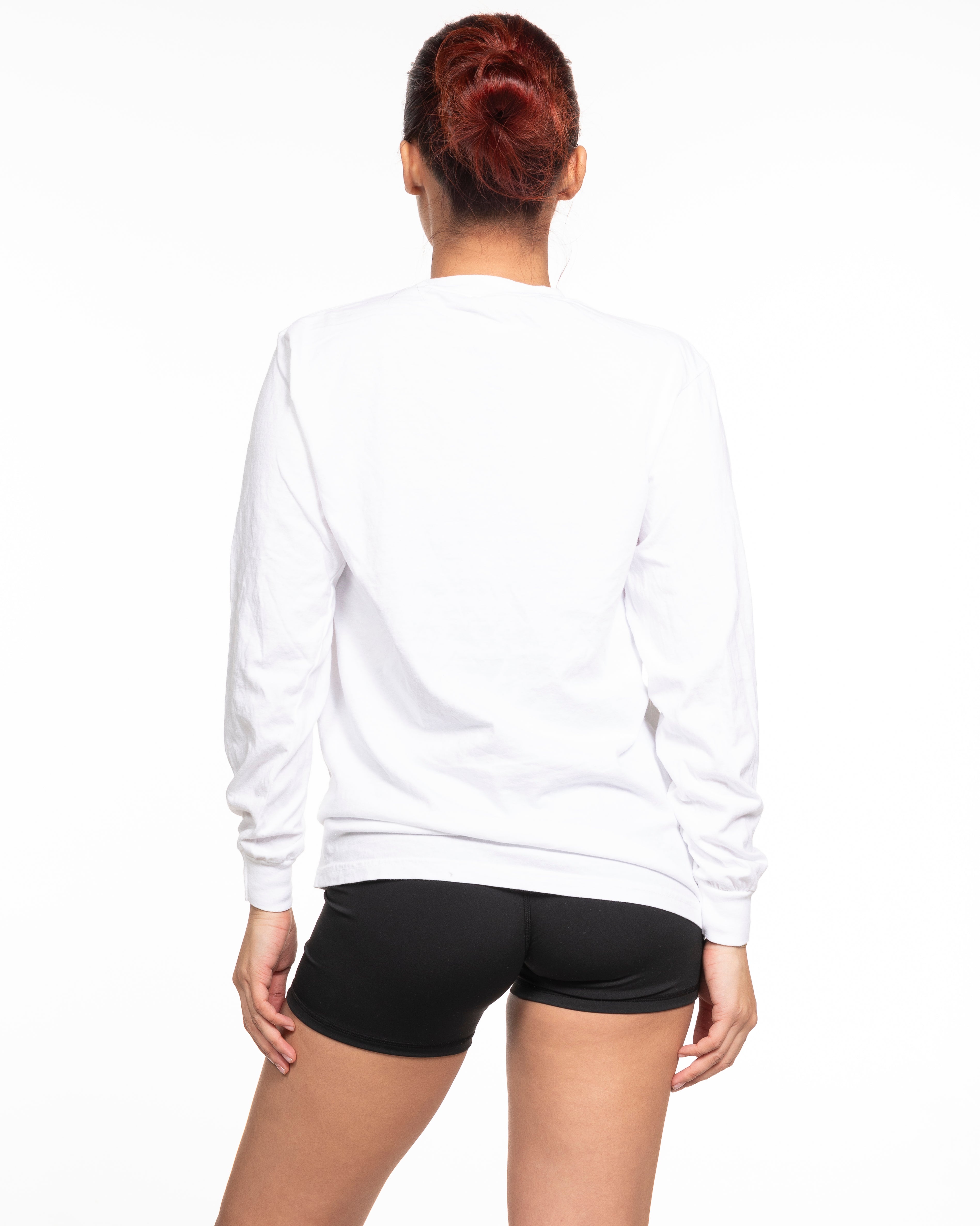 The Unisex Midweight Long Sleeve - White - Mega NJ - Center Chest & Full Back Stacked - Neon
