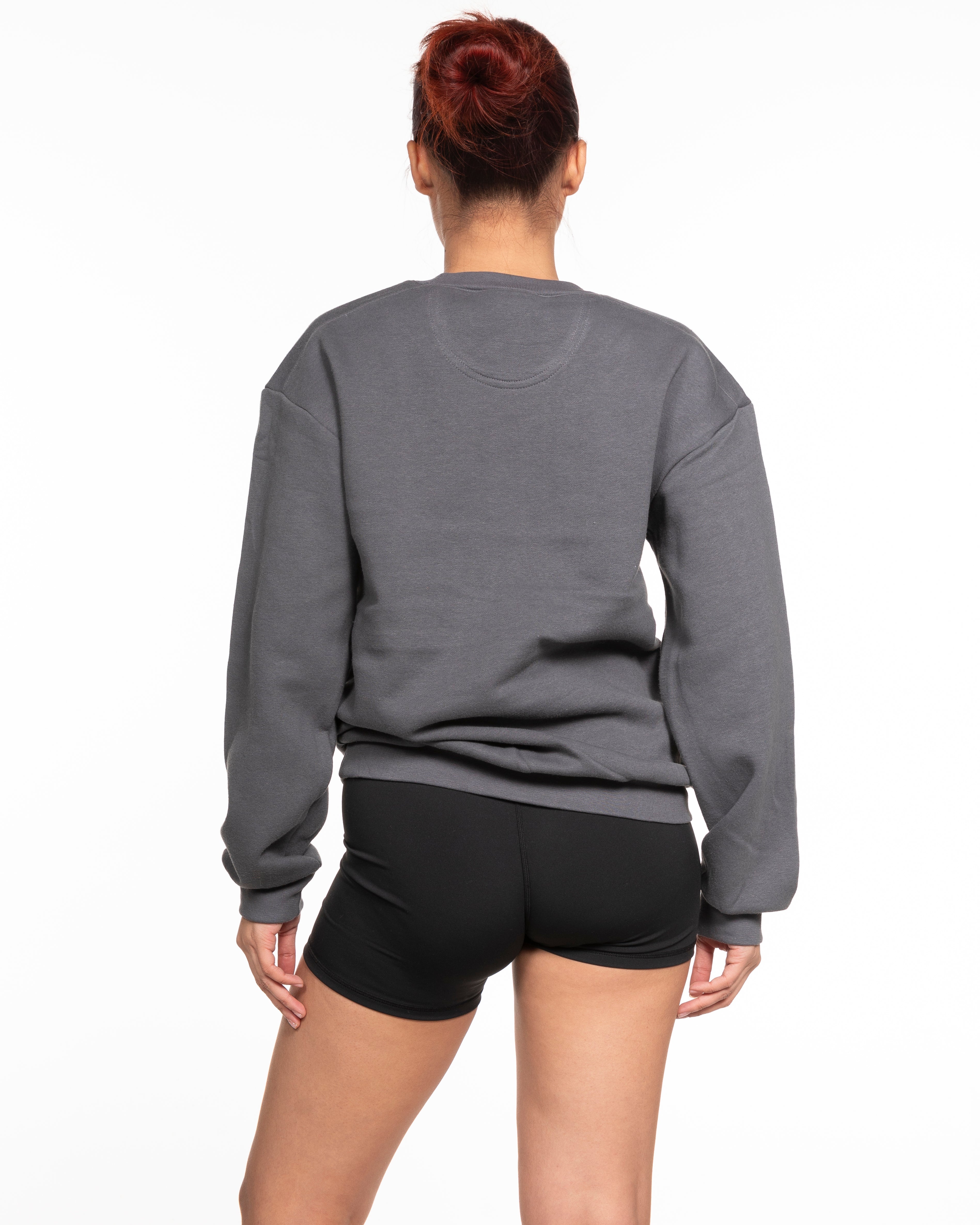 The Recycled Unisex Crewneck - Asphalt - Corefire - Left Chest & "COACH" Back - Full Color