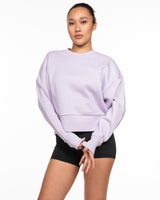 The Womens Heavyweight Crop - Lavender - SOUL YOGA - Center Chest - Printed - Tone on Tone