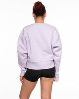 The Womens Heavyweight Crop - Lavender - SOUL YOGA - Center Chest - Printed - Tone on Tone