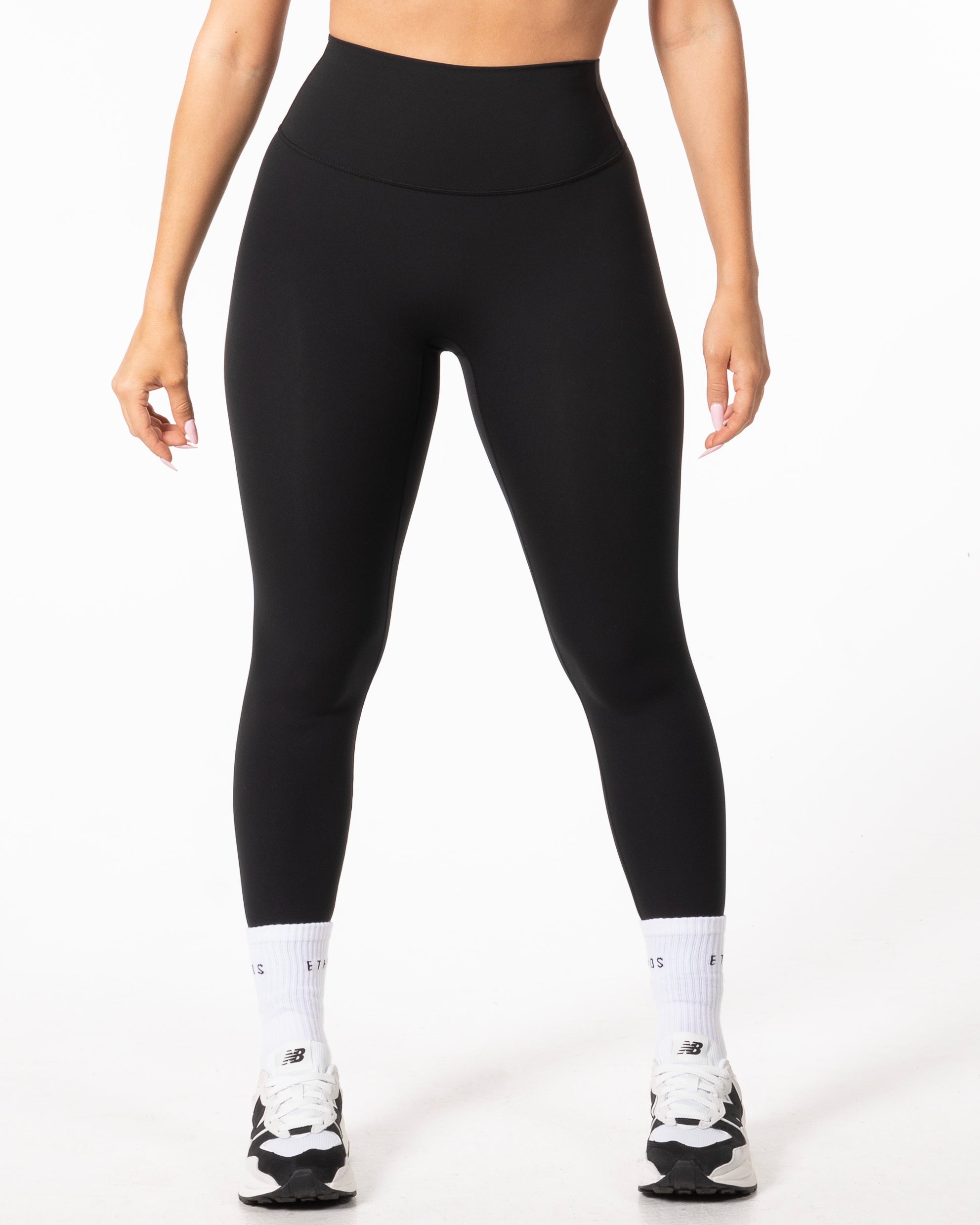 The Basic Legging - Black - C Wickson - Left Leg - Printed - White