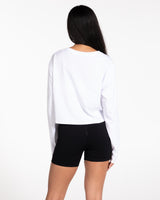 The Crop Long Sleeve - White