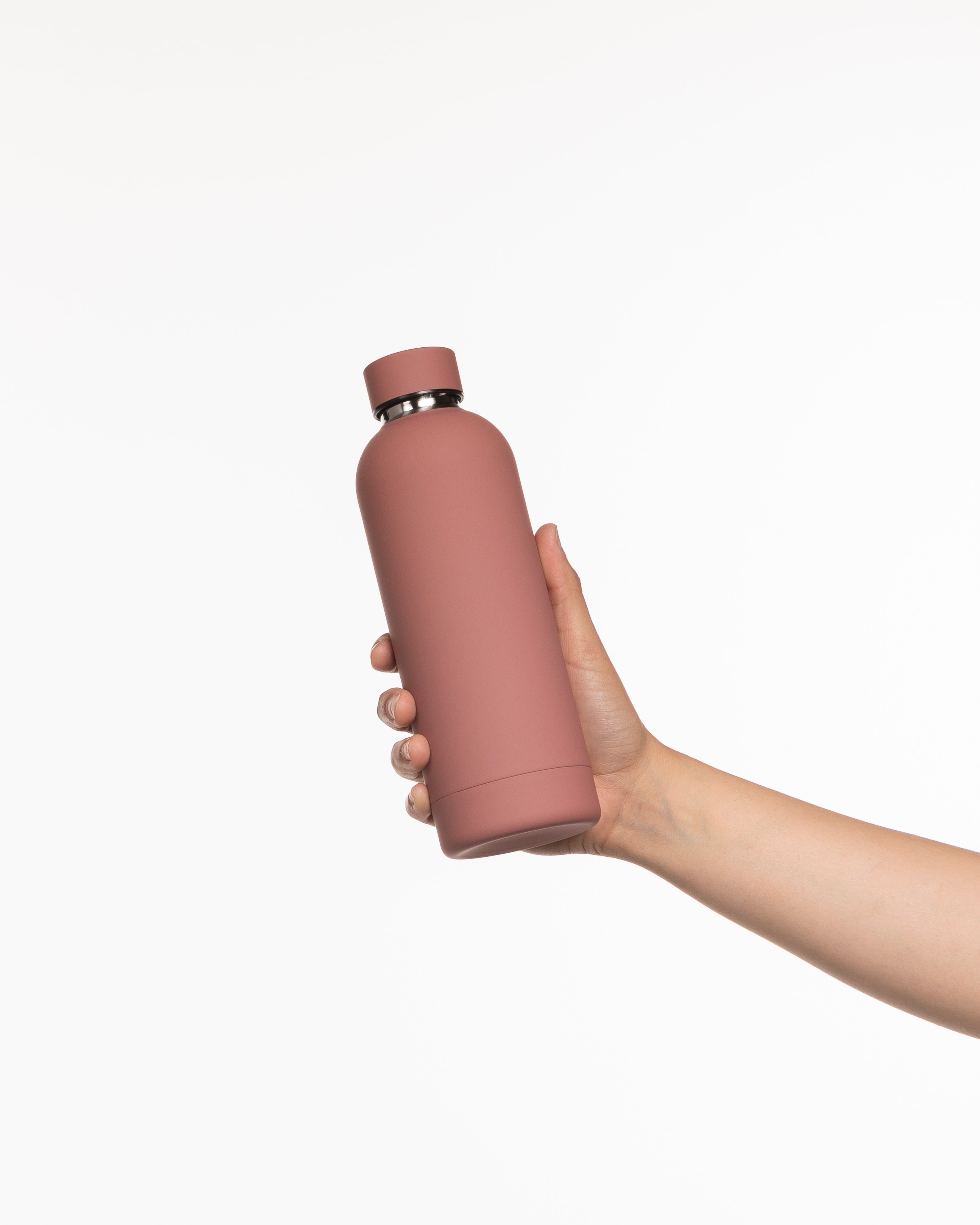 The Water Bottle - Clay - Uprise Hot Yoga - Front Bottom - "UPRISE - Printed - Washed Black