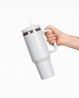 The Tumbler Cup - Light Gray - Platinum Pilates - Center Body Stacked - Printed - Full Color