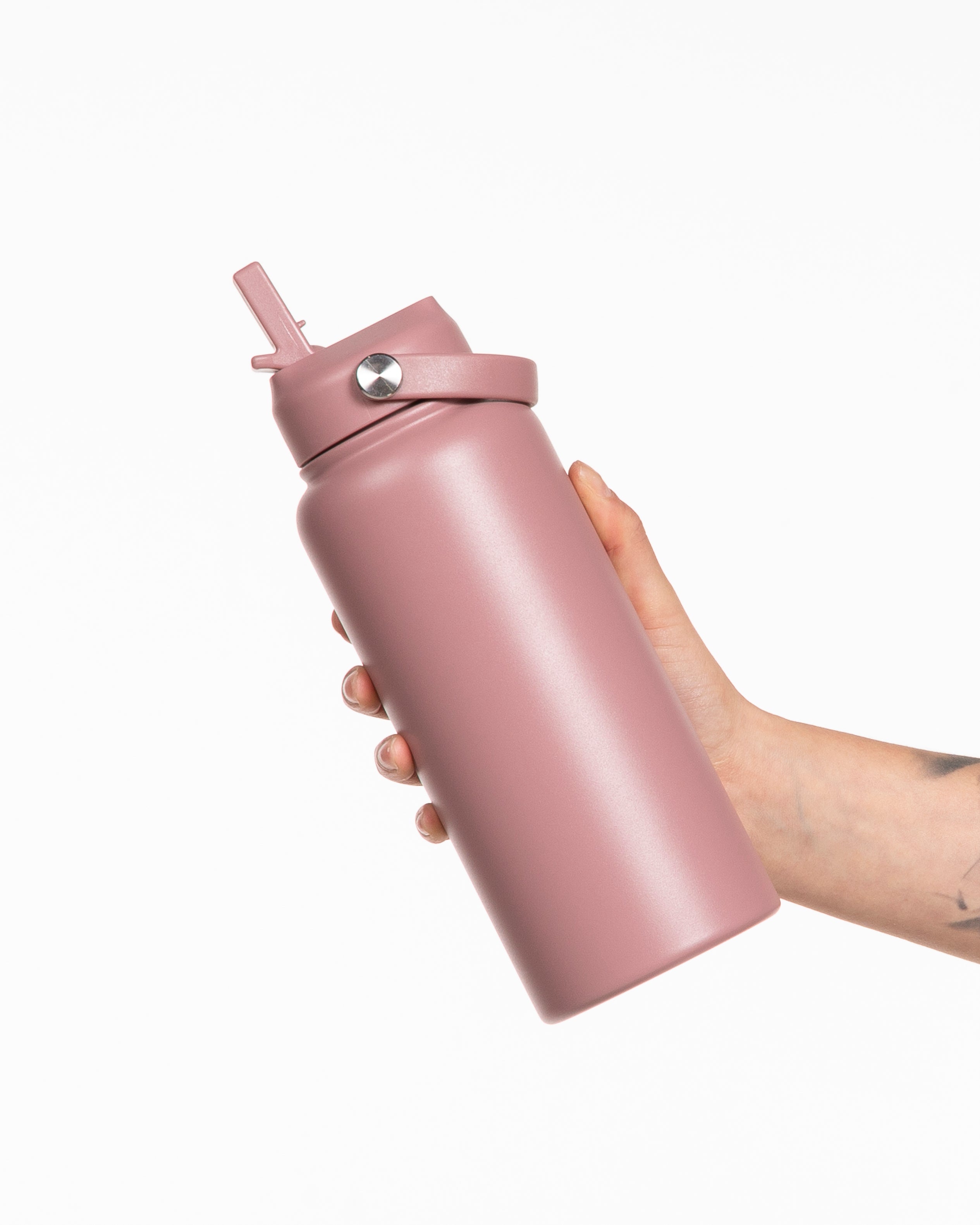 The Wide Mouth Water Bottle - Clay - Core Lab - Center Vertical - Tone on Tone