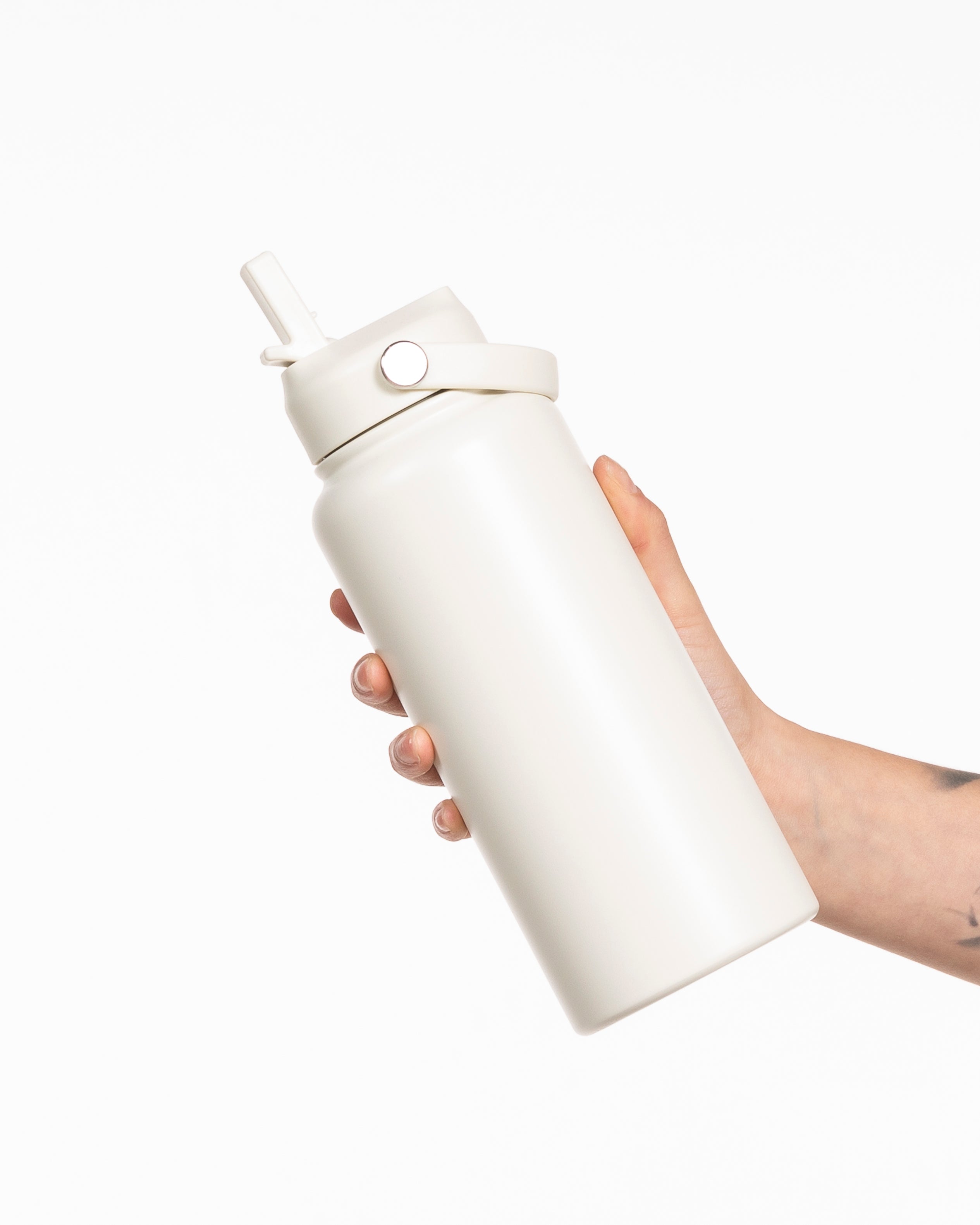 The Wide Mouth Water Bottle - Off White - Rise Lagree - Bottom Body - Navy