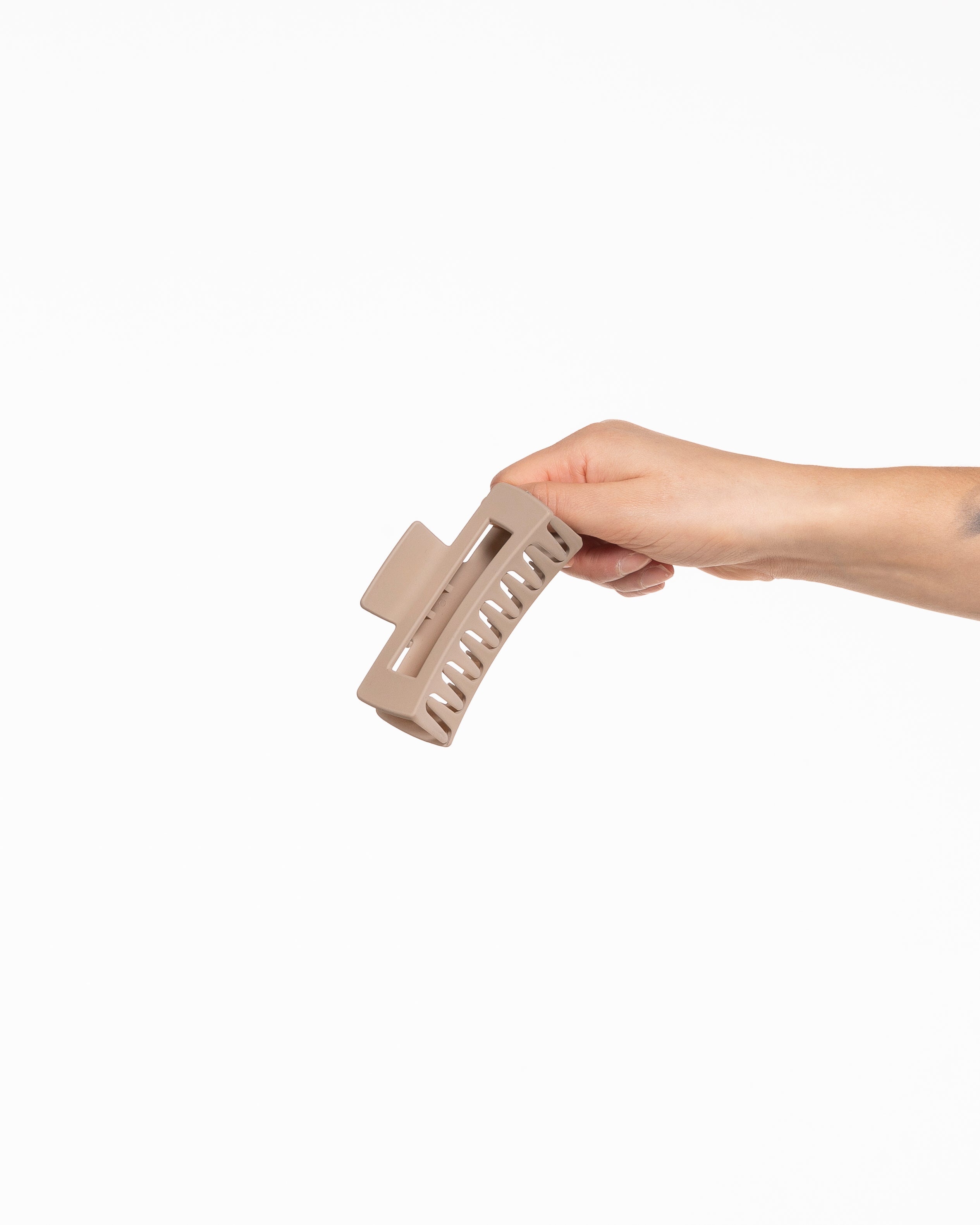 The Claw Hair Clip - Light Brown - Evolve Collective - Top Logo - Printed - Tone on Tone