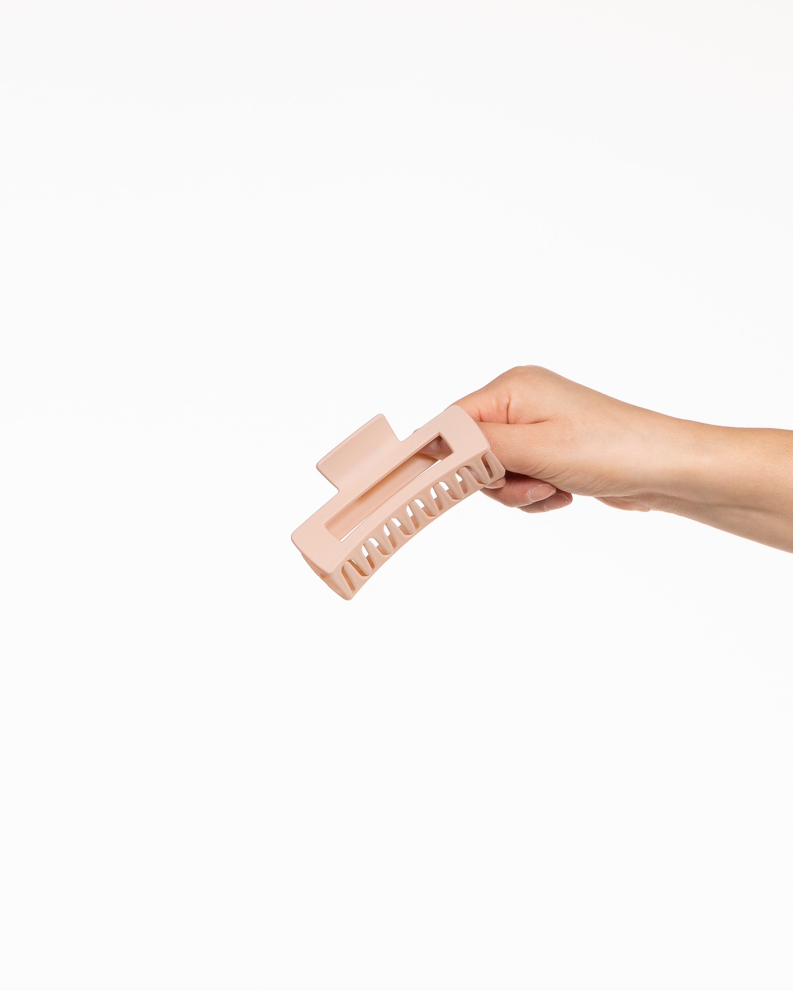 The Claw Hair Clip - Nude - Pure Movement LARK - Center Handle Logo - Printed - Almond Milk
