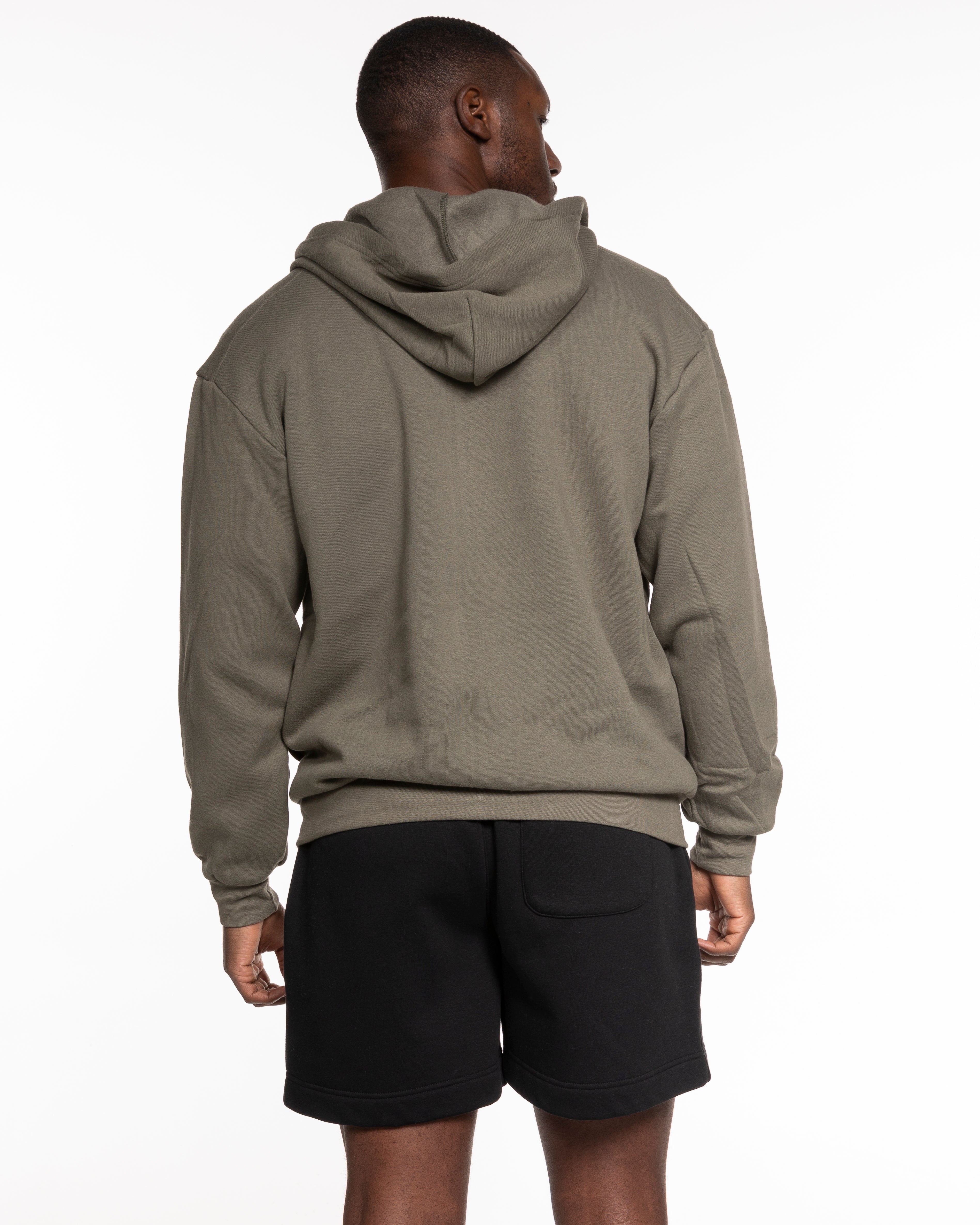 Motivate Movement Recycled Unisex Zip Hoodie - Army With White