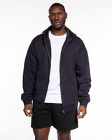 The Mens Zip Hoodie - Ink - Core Reform - Left Chest  - Printed - Ecru