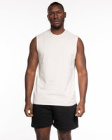 The Mens Heavyweight Tank - Washed Bone - Bond Fitness - Center Chest Round - Printed - Full Color