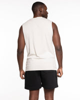 The Mens Heavyweight Tank - Washed Bone - Bond Fitness - Center Chest Round - Printed - Full Color