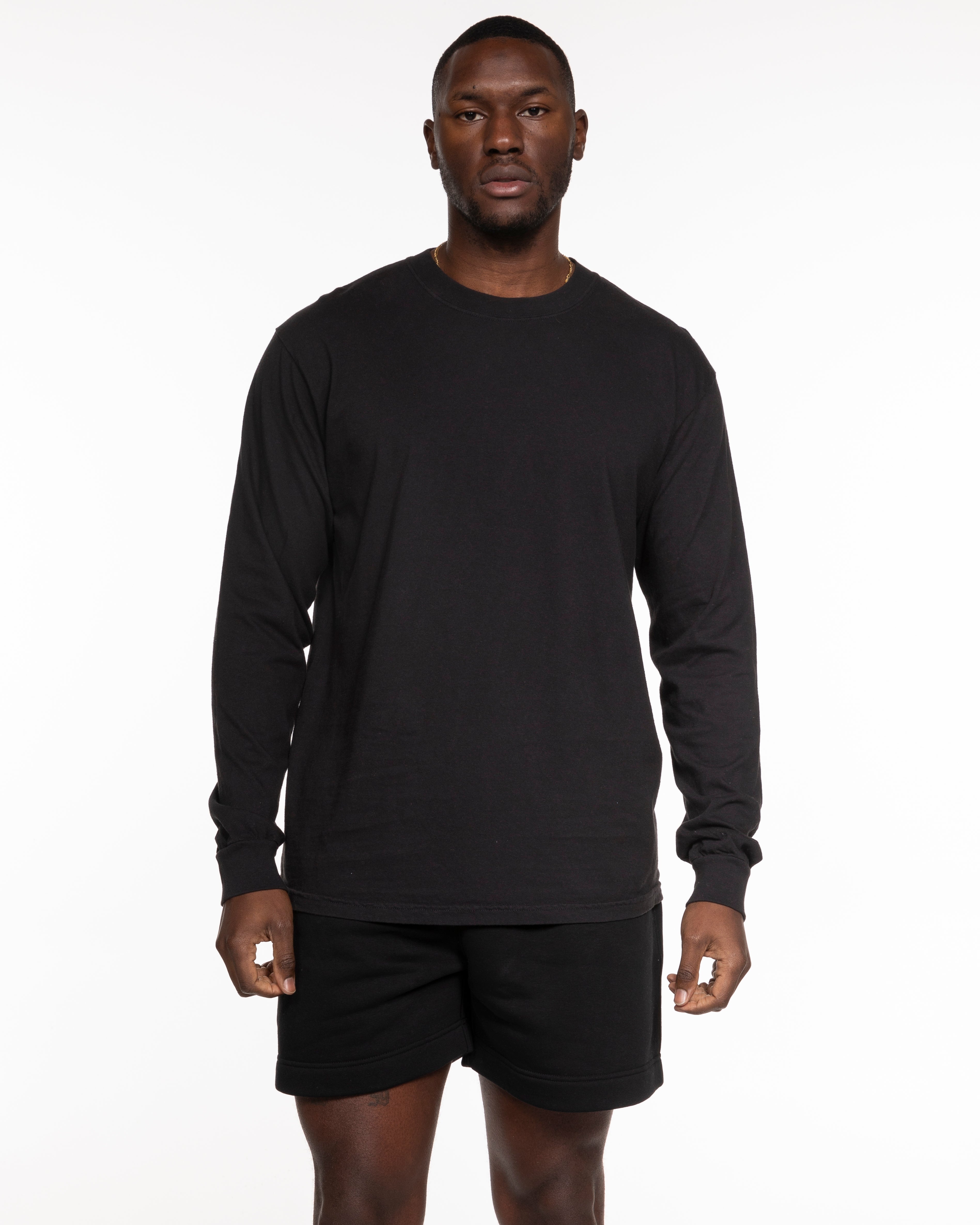The Unisex Midweight Long Sleeve - Black - REKINECTED - Center Chest - Printed - Tone on Tone