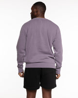 The Midweight Unisex Crewneck - Washed Plum - HIIT Performance - Center Chest & Back Stacked - Printed - Tone on Tone