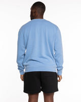 The Midweight Unisex Crewneck - Washed Light Blue - Varsity 2026 - Center Chest - Printed - White