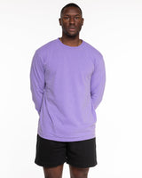 The Unisex Midweight Long Sleeve - Violet - Rumble - Center Chest - Printed - White
