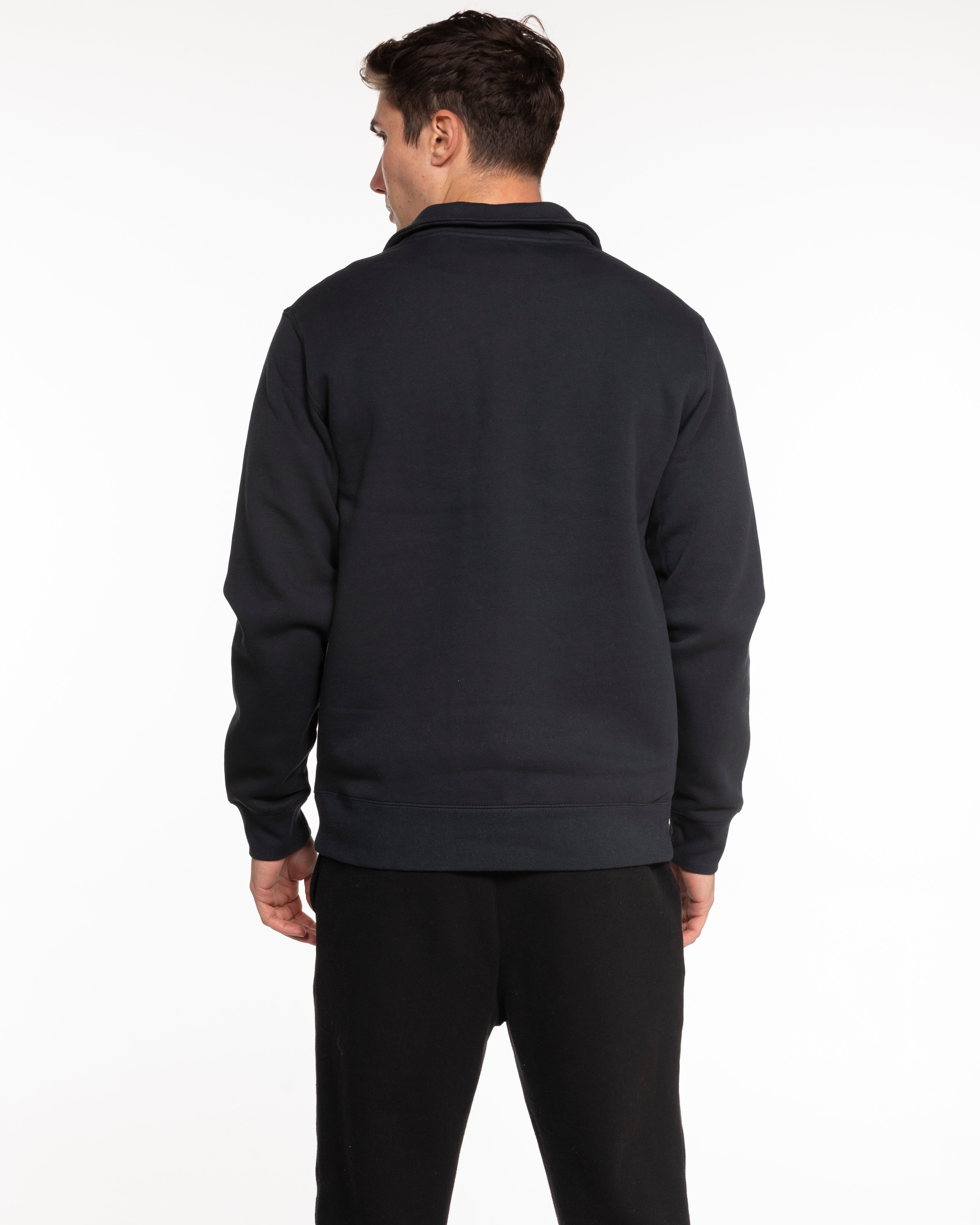 The Mens 1/4 Zip - Navy - Coastal Movement - Left Chest Stacked - Embroidered - White