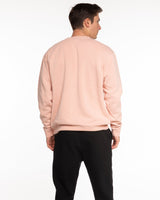 The Midweight Unisex Crewneck - Washed Rose - HiLo - Left Chest & Center Back Stacked - Tone on Tone Printed