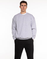 The Recycled Unisex Crewneck - Heather - Bloom Pilates - Left Chest Arc Stacked - Embroidered - Sage