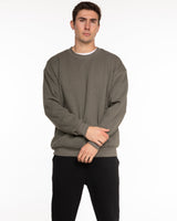 The Recycled Unisex Crewneck - Army - Bond Fitness - Center Chest Round & Upper Back - Printed - White