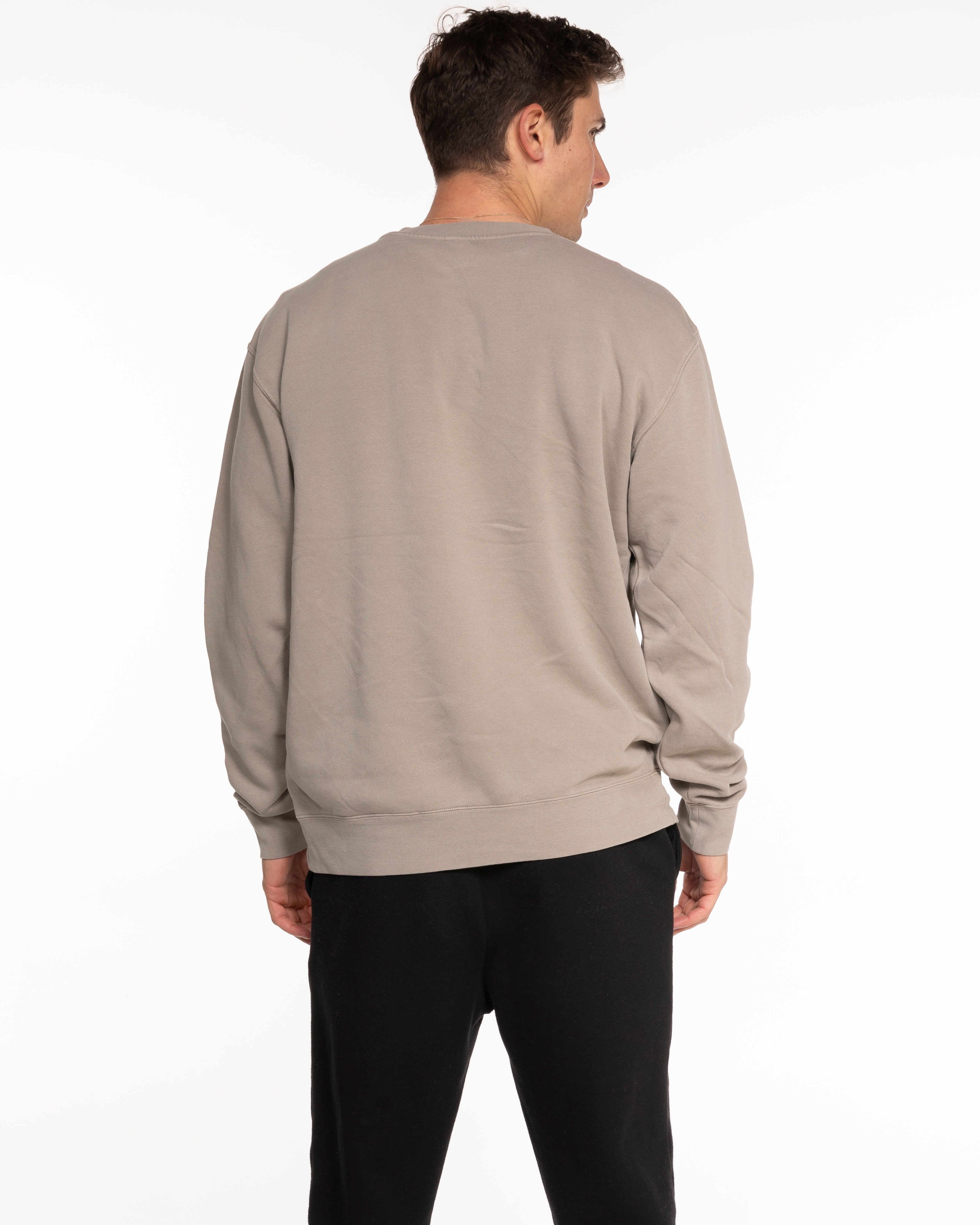 The Midweight Unisex Crewneck - Washed Cement - Varsity 2026 - Center Chest - Printed - Lighter Cement