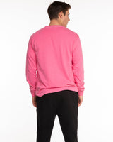 The Unisex Midweight Long Sleeve - Watermelon - PLATFORM - Left Chest Stacked - Back Stacked - "My Happy Hour" - Printed - Hot Pink