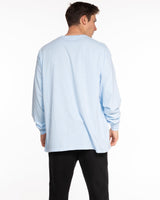 The Unisex Midweight Long Sleeve - Sky Blue - MD Hyperbaric - Left Chest Round & Back Illustration - Printed - Navy