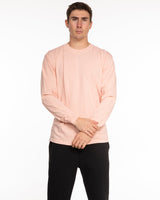 The Unisex Midweight Long Sleeve - Peach - Hikari Elite - Left Chest Stacked & Right Sleeve - Printed - Tone on Tone